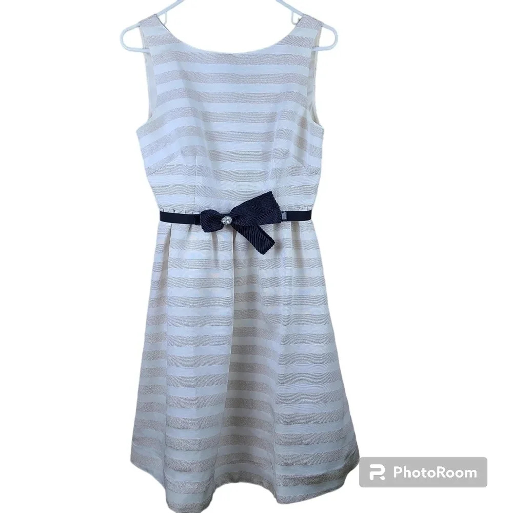 Lilly Pulitzer white and tan Striped Dress